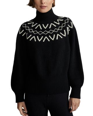 Marcie Fair Isle Yoke Mock Neck Knit Sweater