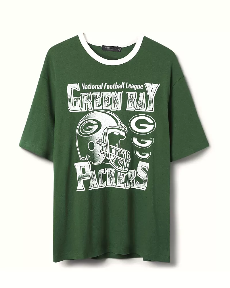 Junk Food Clothing Unisex Nfl Green Bay Packers Oversized Ringer Tee