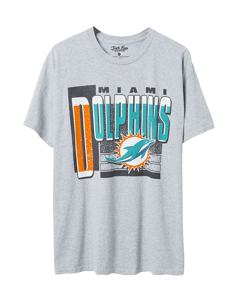 Junk Food Clothing Unisex Nfl Miami Dolphins Complete Tee In Heather Gray