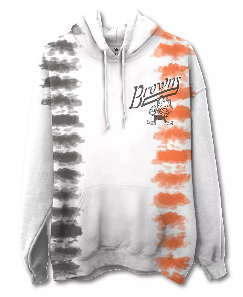 Junk Food Clothing Unisex Nfl Cleveland Browns Stitch Tie Dye Hoodie