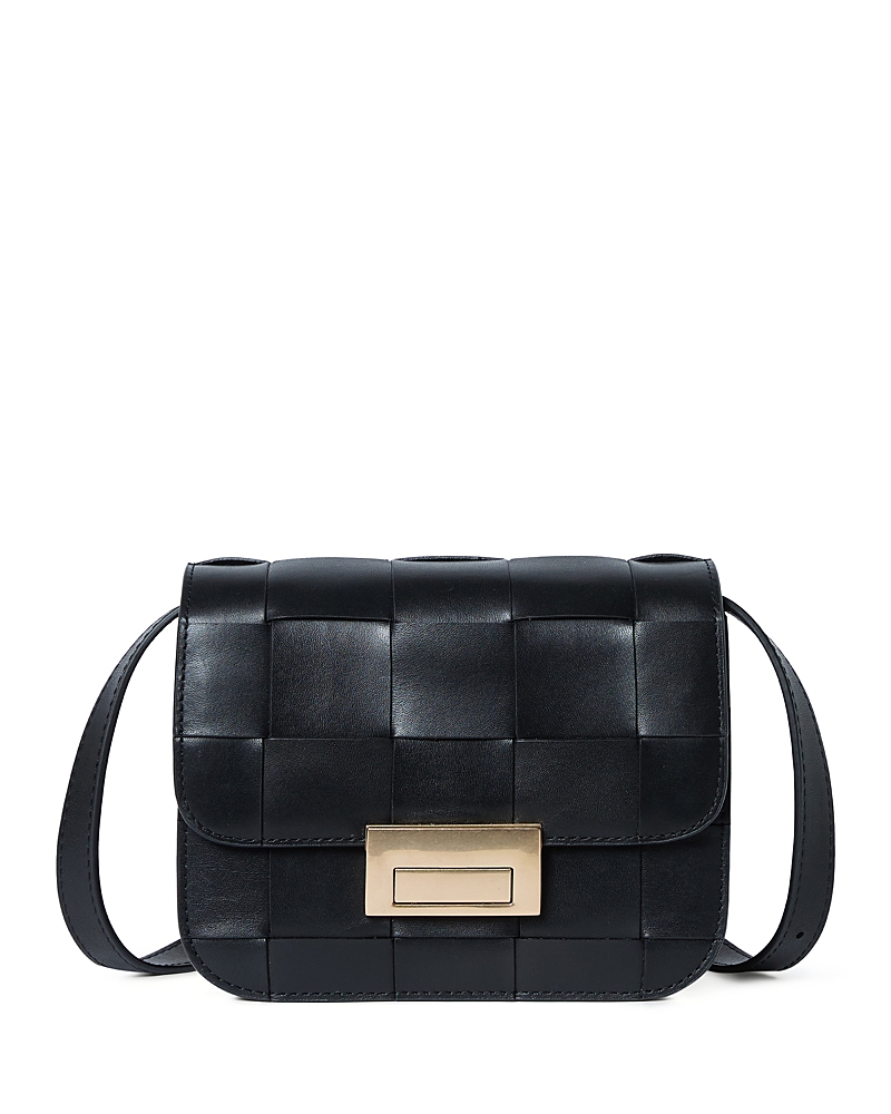 Loeffler Randall Desi Woven Leather Crossbody In Black