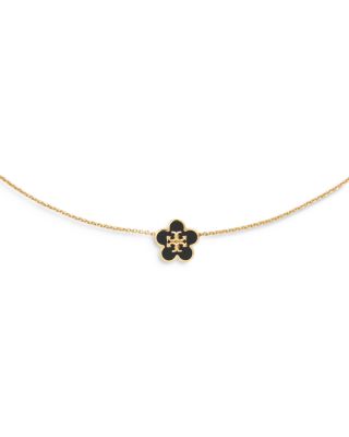 Forget Me Not Enamel Pendant Necklace, 17.5"