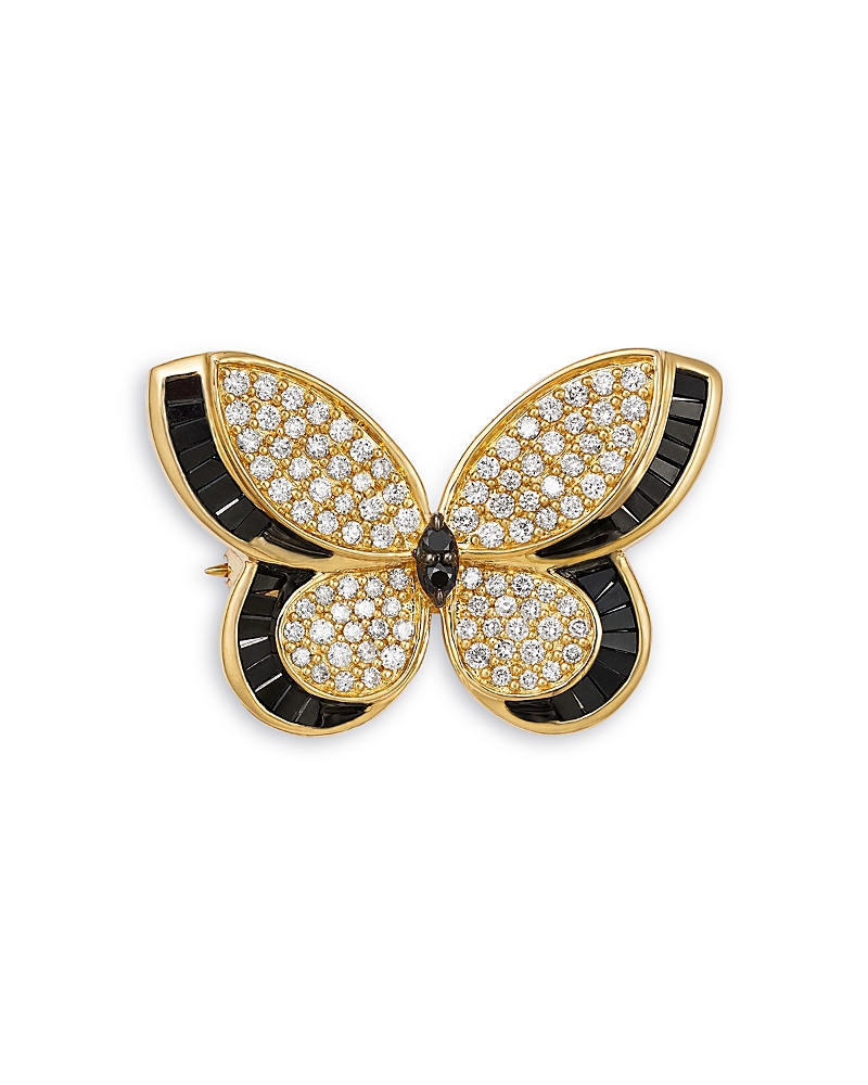 Bloomingdale's Fine Collection Black & White Diamond Pave Butterfly Brooch