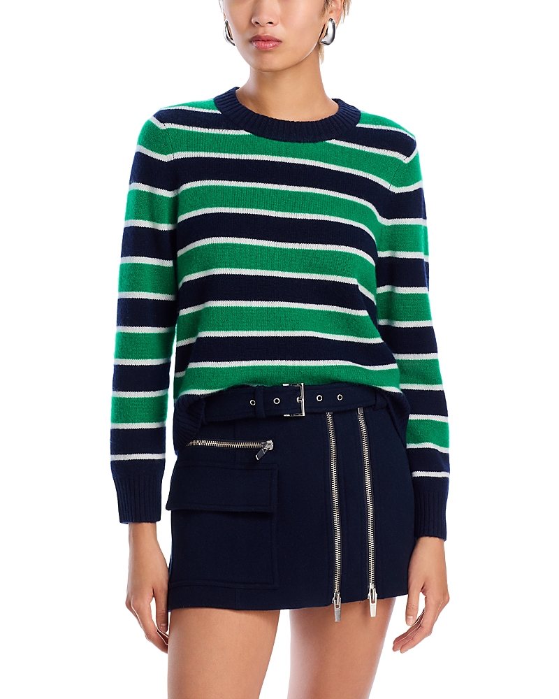 C By Bloomingdale's Cashmere Cashmere Crewneck Sweater - Exclusive In Navy/ivory/green