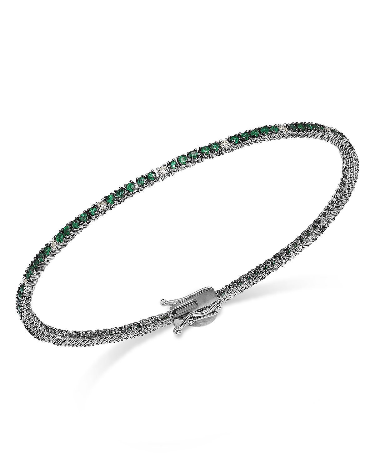 Bloomingdale's Fine Collection Emerald & Diamond Tennis Bracelet