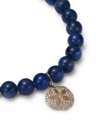 Pav&eacute; Diamond Sand Dollar Charm Kyanite Luxuria Beaded Bracelet