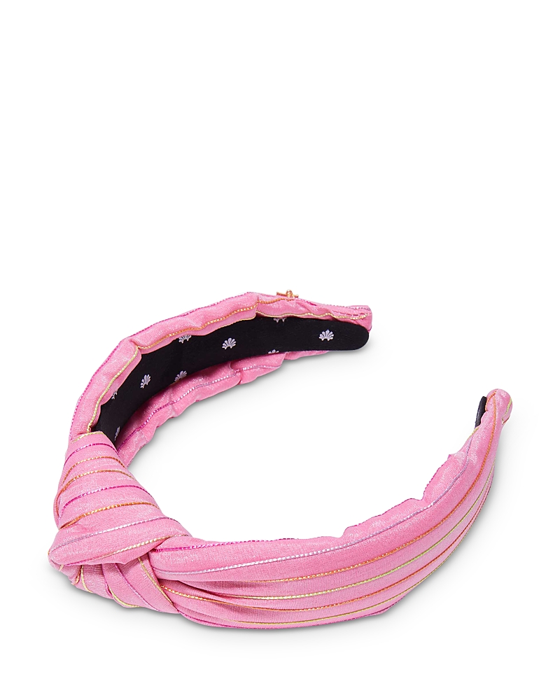 Lele Sadoughi X Wicked Glinda Knotted Stripe Headband In Pop Pink
