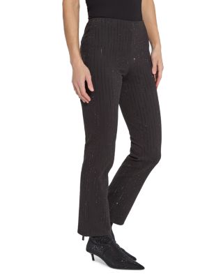 Crystal High Rise Ankle Straight Jeans in Black