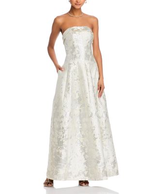 SIMKHAI - Octavia Jacquard Strapless Gown