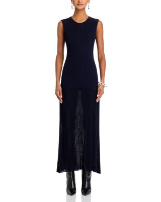 Derek Lam 10 Crosby Lecco Dropped Waist Mixed Media Maxi Dress
