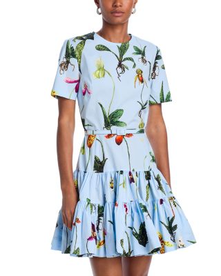 Oscar de la Renta - Floral Print Tiered Dress