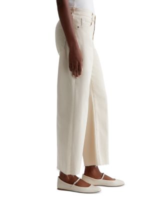 Saige Mid Rise Cropped Wide Leg Jeans in Opal Stone