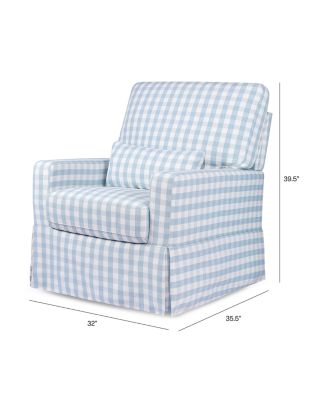Crawford Pillowback Comfort Swivel Glider in Gingham