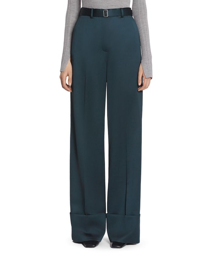 Wide-Leg Pants With Cuffs