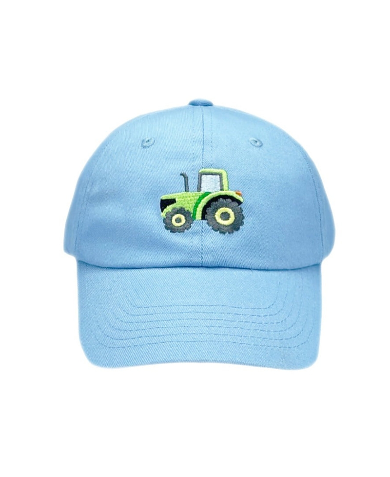 Bits & Bows Boys' Tractor Baseball Hat - Baby, Little Kid In Blue