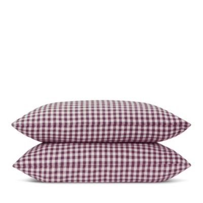 Gingham Linen Blend Pillowcase Pair and Sham