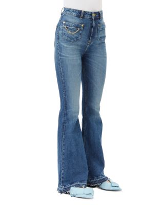 【関税＆送料込み】Ganni Future Jeans GANNI Stretch Future Goddi Flare Jeans in Mid Blue Vintage
