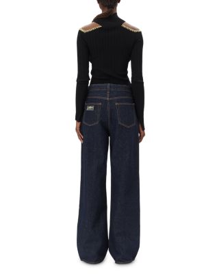 Izey Belted Wide Leg Jeans in Rinse
