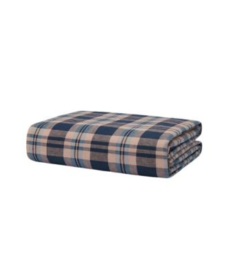 Piglet in Bed Dallington Plaid Linen Blend Duvet Cover, Twin