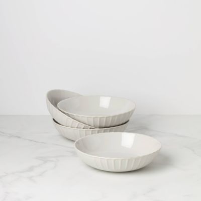 French Perle Scallop Pasta Bowls, Set of 4
