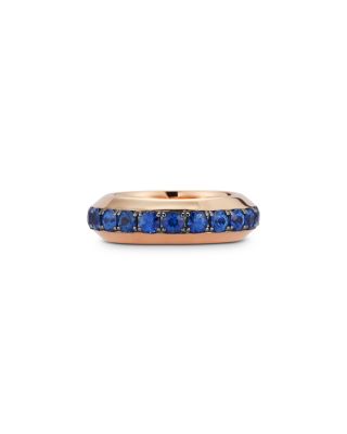 18K Rose Gold Grant Blue Sapphire Angled Ring, 2.56 tcw