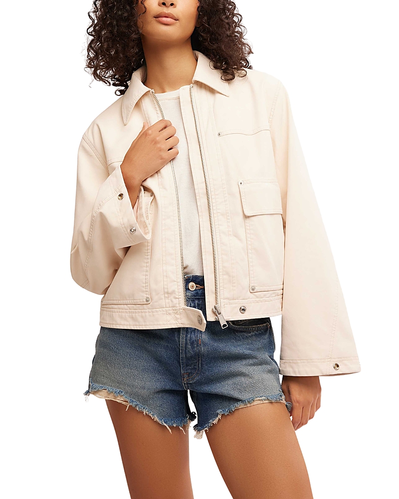Free People Blair Faux Suede Jacket In Sea Salt