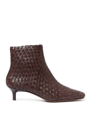 Women's Woven Leather Ankle Boots