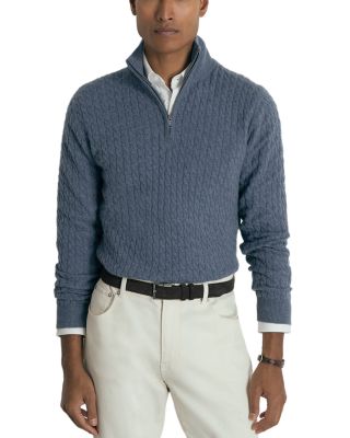 Reiss Atelier Richmond Long Sleeve Half Zip Funnel Cable Cashmere Jumper