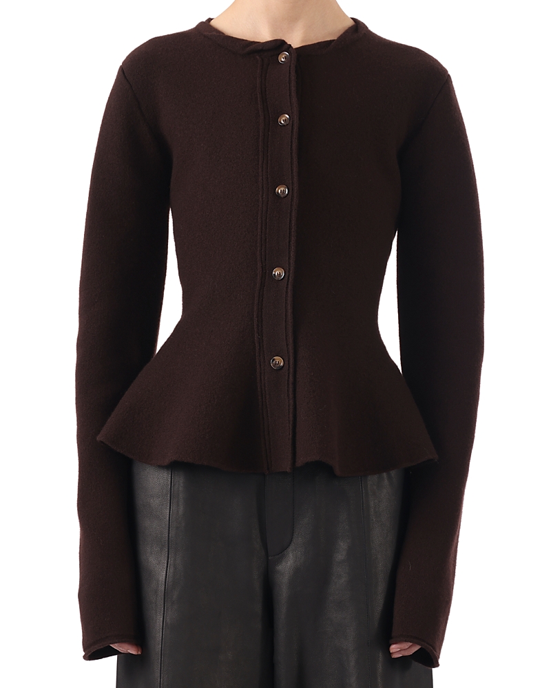 Jason Wu Collection Boiled Wool Cardigan In Bark