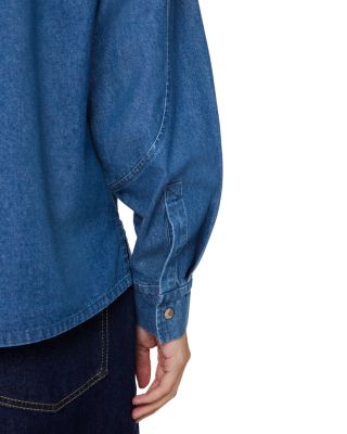 Pintucked Denim Shirt