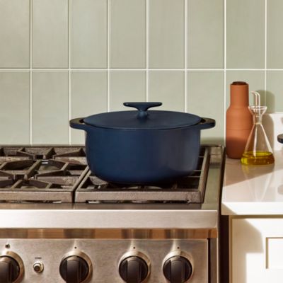 Enameled Cast Iron 6.5 Qt Dutch Oven with Flat Lid