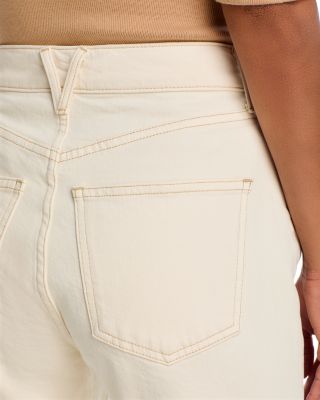 Dylan High Rise Straight Leg Ankle Jeans in Ecru