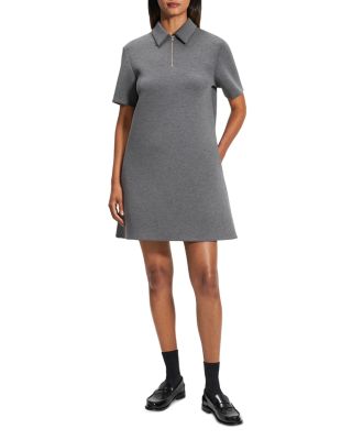 Theory - Polo Collar Half Zip Mini Dress