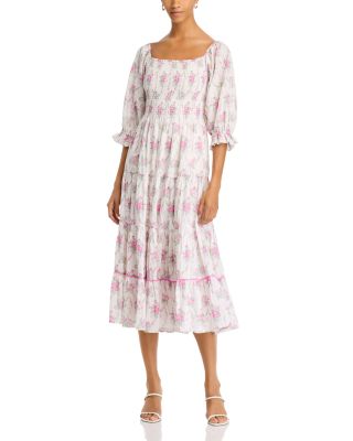 LoveShackFancy - Rigby Floral Smocked Midi Dress