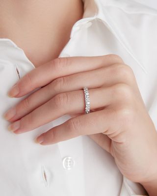 18K Rose & White Gold Diamond Pav&eacute; Eternity Band