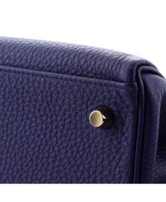 Kelly 28 Handbag Blue Togo with Gold Hardware