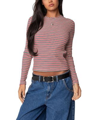 Corina Ribbed Stripey Long Sleeve T Shirt