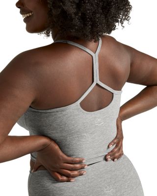 Spacedye Slim Racerback Cropped Tank in Silver Mist