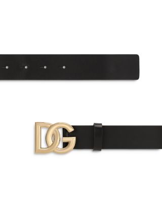 Men's Leather DG Logo Pin Buckle Belt