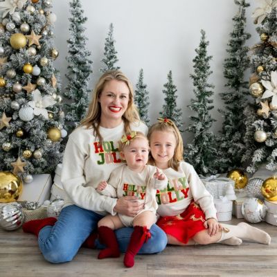  Holly Jolly Patch Christmas Long Sleeve Romper - Baby