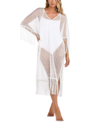 La Blanca - Fringed Crochet Caftan