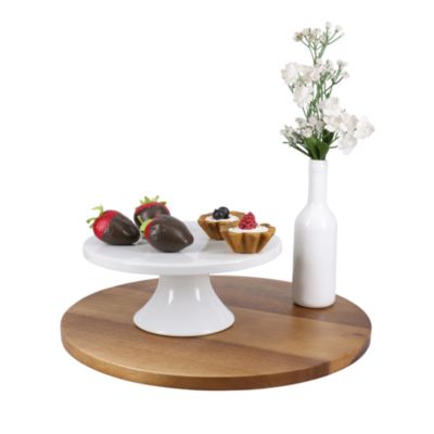 White Porcelain Round Pedestal Cake Stand, 8.5" 