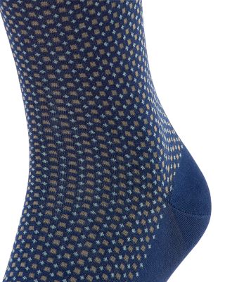 Uptown Tie Cotton & Nylon Grid Crew Socks