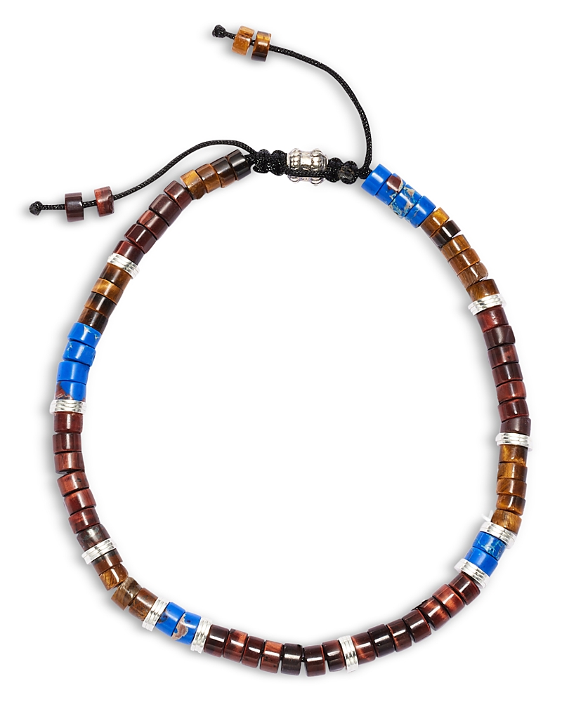 Jonas Studio Dylan African Jade, Jasper & Tiger's Eye Beaded Bracelet In Multi Blue