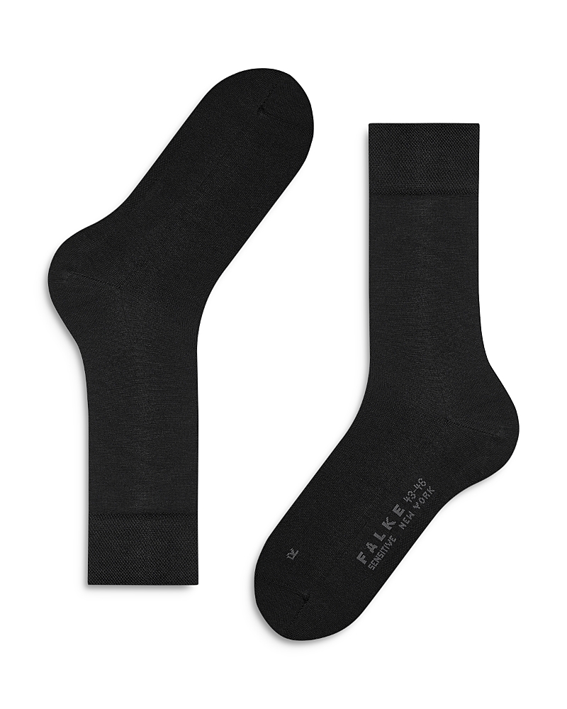 Shop Falke Sensitive New York Crew Socks In Black
