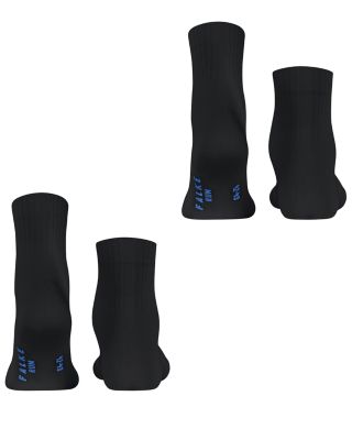 Run Cotton Blend Solid Ribbed Ankle Socks, Pack of 2