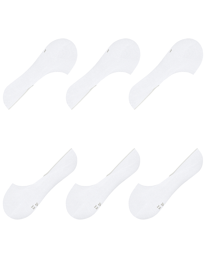 Shop Falke Step Cotton Blend Solid Medium Cut No Show Socks, Pack Of 3 In White