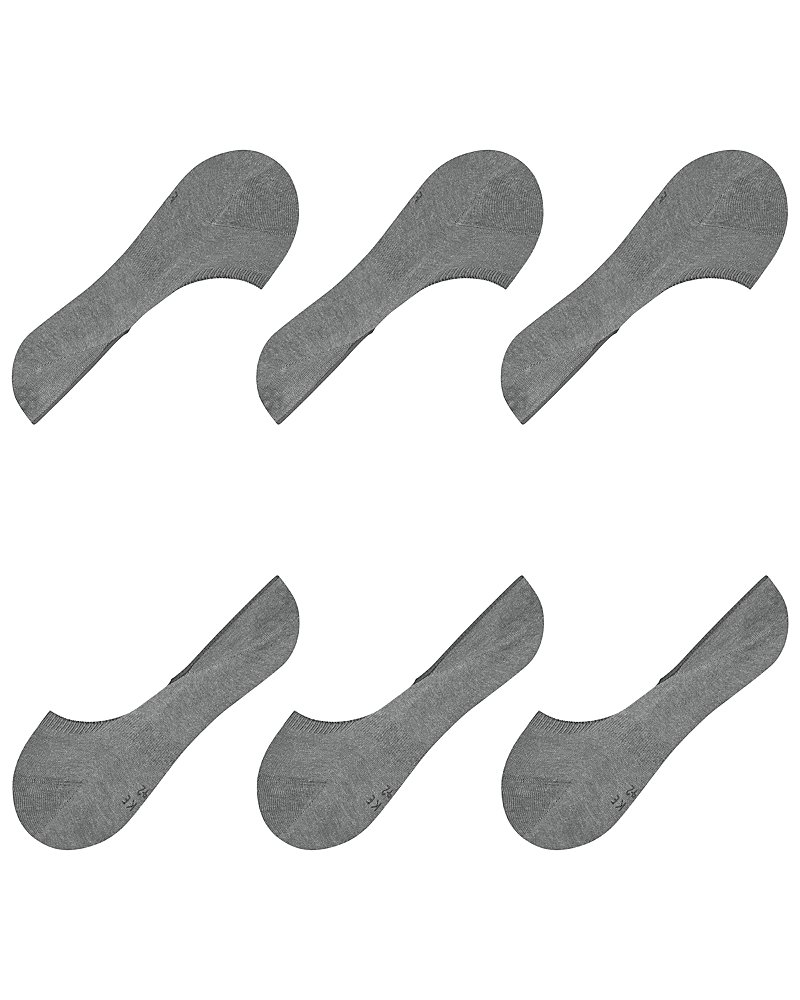 Falke Step Cotton Blend Solid Medium Cut No Show Socks, Pack Of 3 In Light Grey