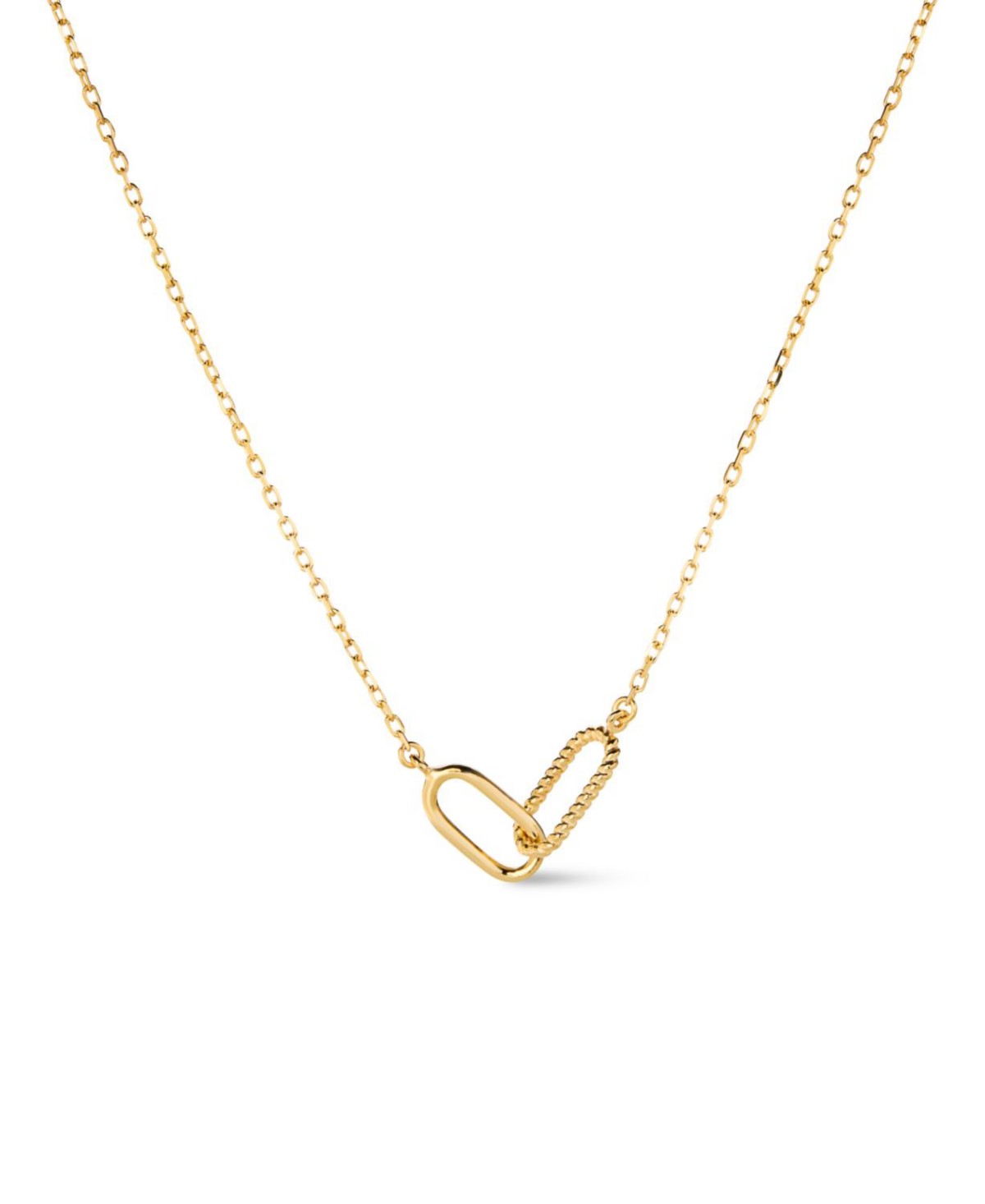 Gold Pendant Twisted Link Necklace