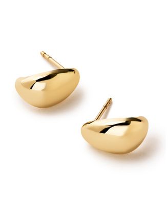 Gold Stud Earrings - Gold Teardrop Huggie Studs